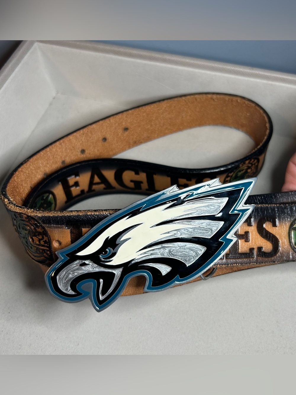 NFL Philadelphia Eagles Leather Belt and Buckle 50 inches
